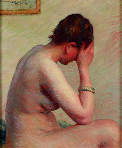 Claude Émile Schuffenecker, Nu accoudé - Femme nue assise sur un lit, 1885 © Ralph Feiner, Malans/Schweiz