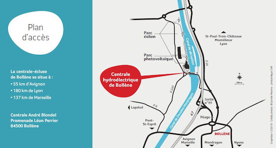 Parcours de visite de la centrale-écluse de Bollène ; lorsque l’industrie devient source d’émotions !