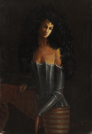 Leonor Fini. Femme en armure 2 (1938). Huile sur toile, 35 x 24 cm