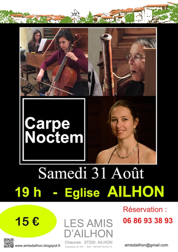 Amis d'Ailhon (07), Concert de l'ensemble  baroque CARPE NOCTEM