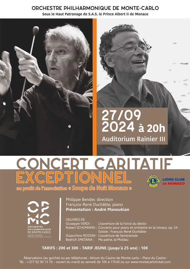 Monaco. Concert exceptionnel de l'OPMC vendredi 27 septembre 2024