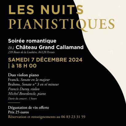 Pertuis, Château Grand Callamand : Soirée Romantique. Une évasion musicale romantique le 7 décembre 2024 – 18h