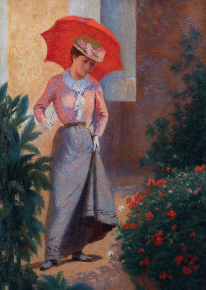 Federico ZANDOMENEGHI (1841-1917), La Corbeille de géraniums (détail), vers 1901, Huile sur toile, 91 x 60 cm © Collection Nahmad