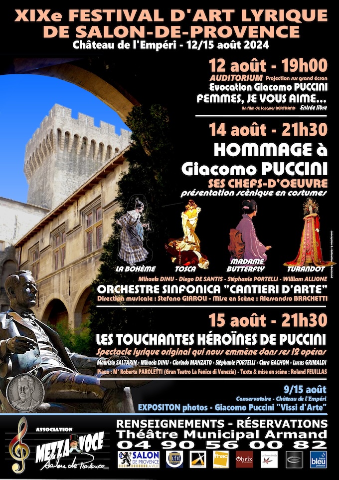 Le festival d’art lyrique de Salon-de-Provence. 19ème édition ! 12, 14 et 15 Août 2024