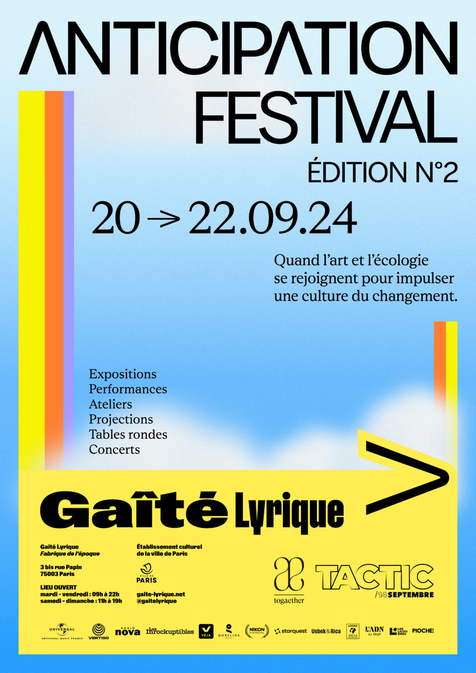 Paris. Anticipation Festival, du 20 au 22 Septembre 2024 à La Gaîté Lyrique