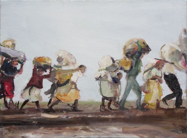 Christophe Abadie, Cortège 34 (2024).Huile sur toile, 54 x 73 cm.