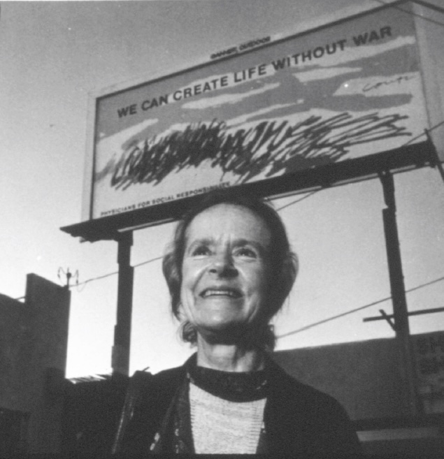 We Can Create Life Without War Billboard, c. 1984. Image courtesy of the Corita Art Center, Los Angeles, corita.org