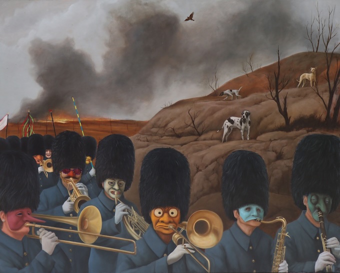 Antoine Roegiers, Fanfare, 2024, huile sur toile, 130 × 162 cm © Tous droits réservés