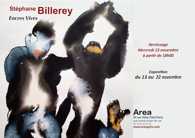 Paris, Galerie Area : « Stéphane Billerey. Encres vives ». Exposition du 13 au 22 novembre 2024