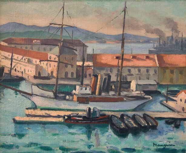 Henri MANGUIN Toulon, vue sur l’Arsenal, hiver 1926-1927 Huile sur toile, 38 x 46 cm Collection particulière