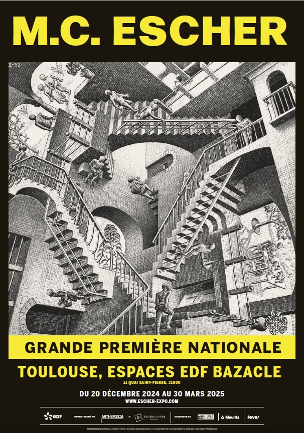 Toulouse, Espaces EDF Bazacle : « M.C. Escher (1898 - 1972) ». Expo du 20/12/24 au 30/03/25