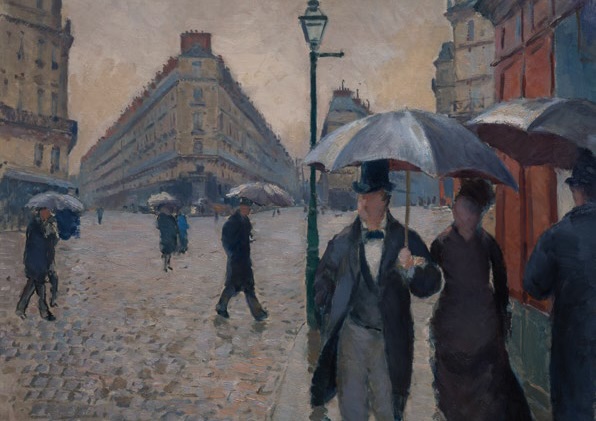 Gustave Caillebotte (1848-1894),  Rue de Paris. Temps de pluie, 1877. Huile sur toile, 54 × 65 cm.  Paris, Musée Marmottan-Monet © Musée Marmottan Monet / Studio Christian Baraja SLB