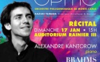 Monte-Carlo : Récital Alexandre Kantorow, piano, dimanche 17 janvier à 15h  à l'Auditorium Rainier III